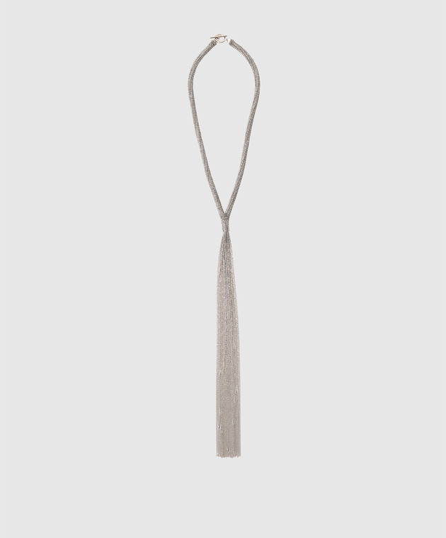 Brunello Cucinelli Серебристое ожерелье с цепочками MCOW9G221