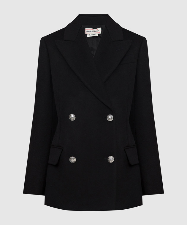 Alexander McQueen Double-breasted wool and cashmere coat with corseted back 677531QKAAC