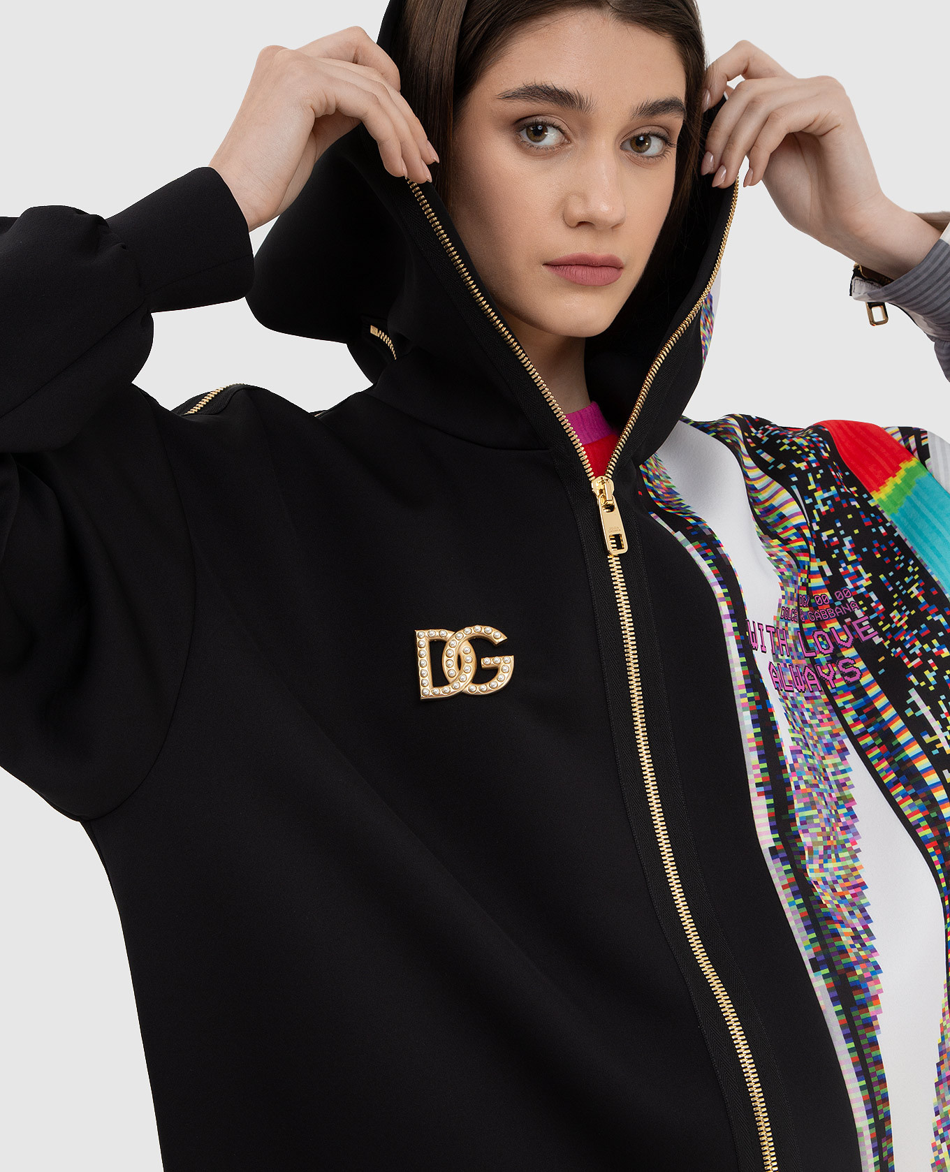 Dolce&Gabbana Спортивная кофта с принтом Glitch F9L84ZHUMD6 изображение 5