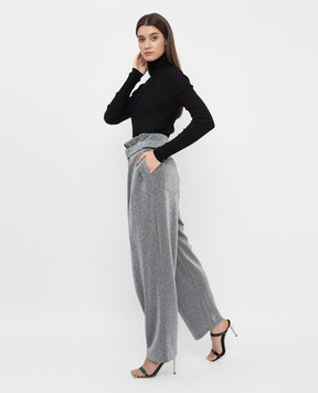 Balmain Сріблясті брюки з защипами і люрексом WF0PQ045J202