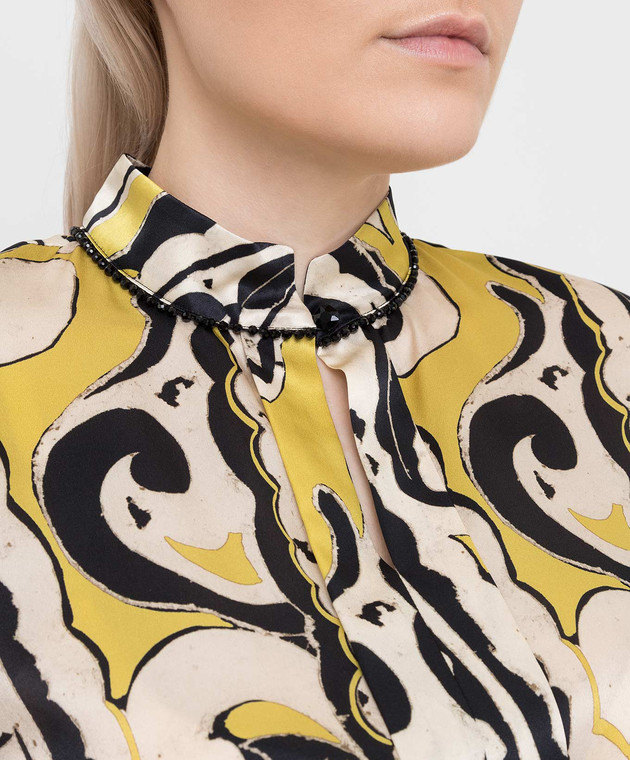 Marina Rinaldi Желтая блуза из шелка BONBON изображение 5