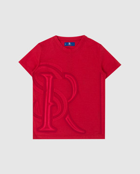 Stefano Ricci Детская красная футболка с вышивкой монограммы YNH0300290803