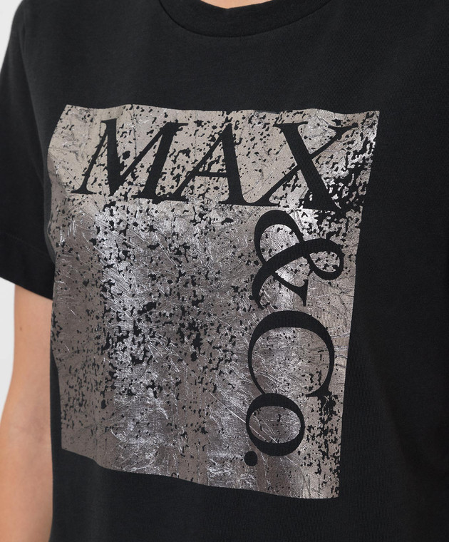 Max & Co Черная футболка Tgrunge с принтом TGRUNGE изображение 5