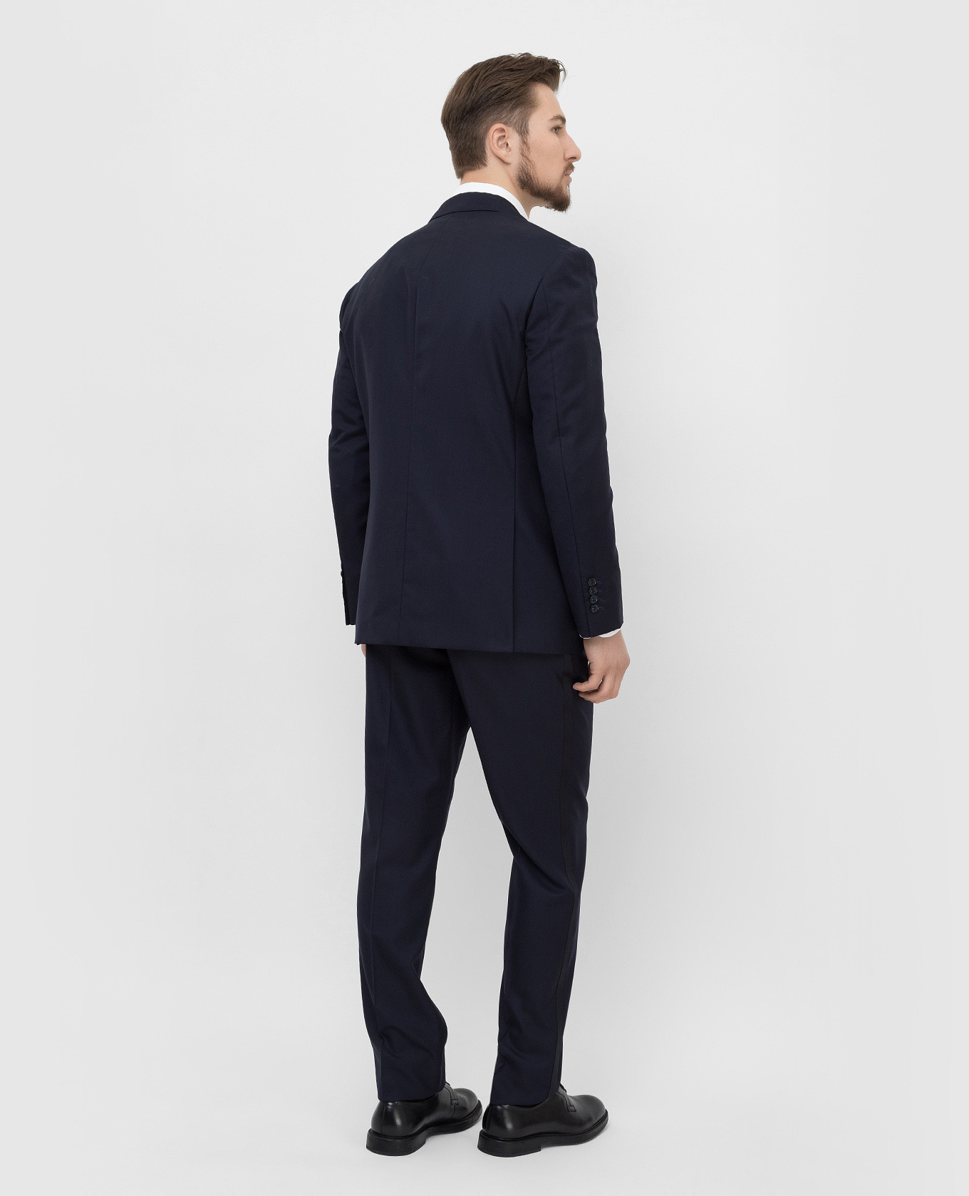 Brunello Cucinelli Темно-синий костюм из шерсти и шелка MF460AS21 изображение 4