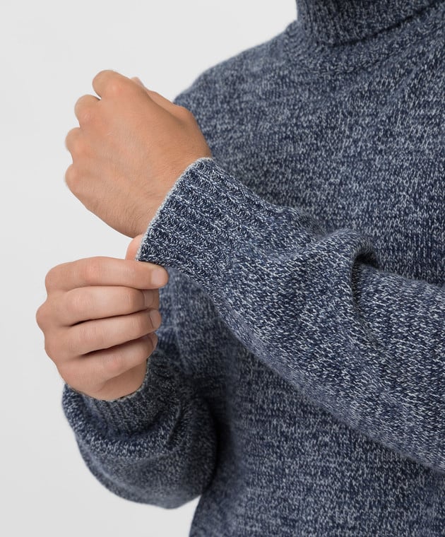 Brunello Cucinelli Меланжевый свитер из  шерсти, кашемира и шелка M36502003 изображение 5