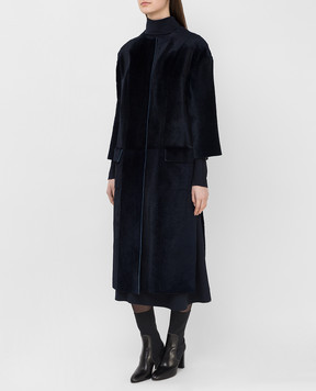 Via Cappella Темно-синя шуба з хутра кенгуру K11416130KANGAROO