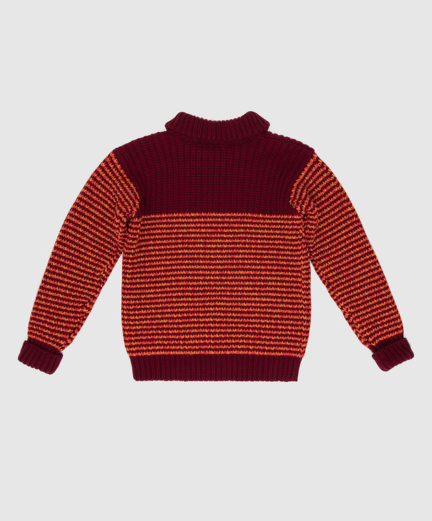 Gucci Детский бордовый свитер из шерсти 615399XKBEF изображение 2