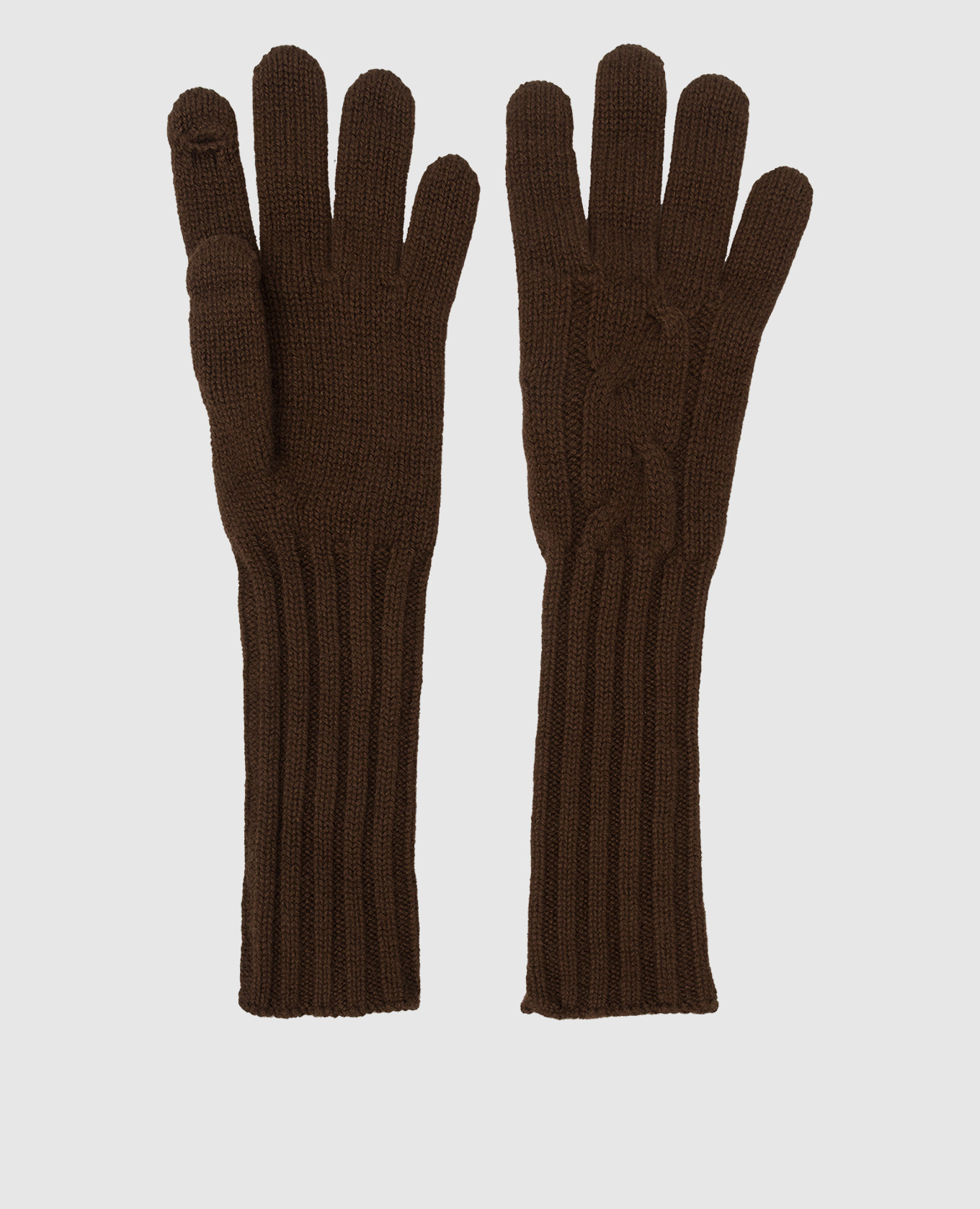 Коричневі рукавички To Touch з кашеміру