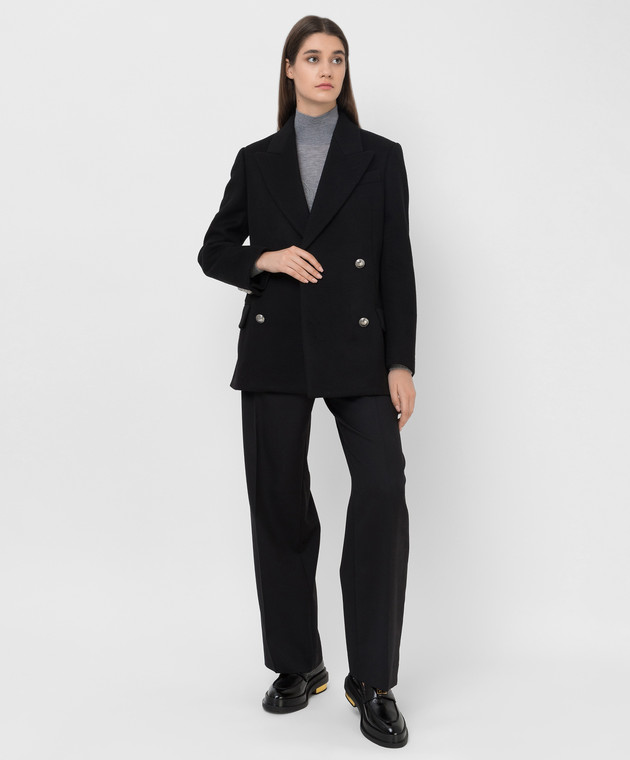 Alexander McQueen Double-breasted wool and cashmere coat with corseted back 677531QKAAC image 2