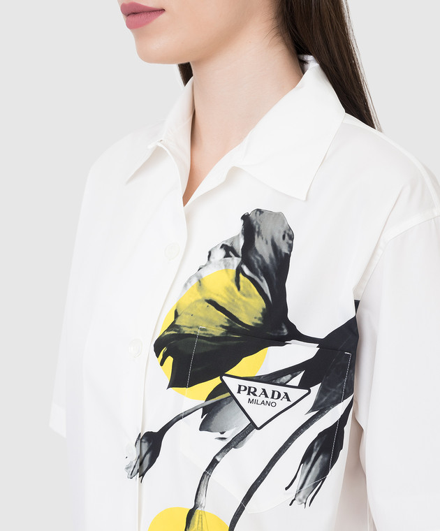 Prada Рубашка с цветочным узором P433BY10N0 изображение 5