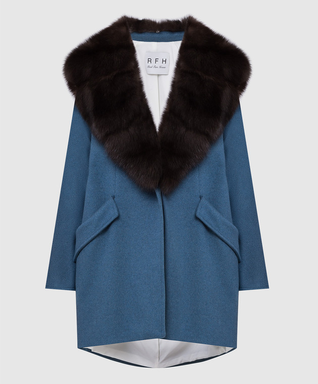Real Furs House Пальто з кашеміру з хутром соболя QSR433