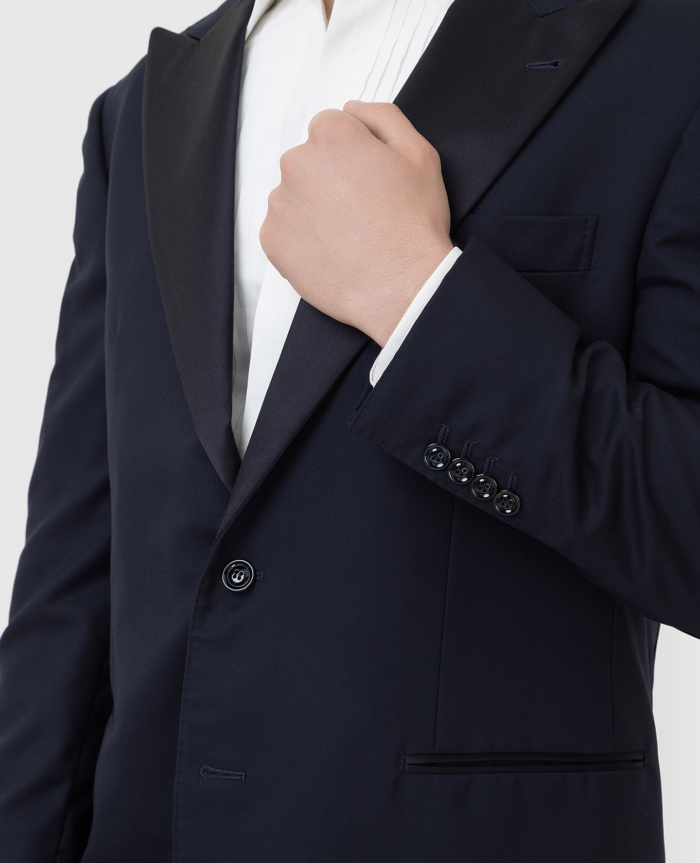 Brunello Cucinelli Темно-синий костюм из шерсти и шелка MF460AS21 изображение 5
