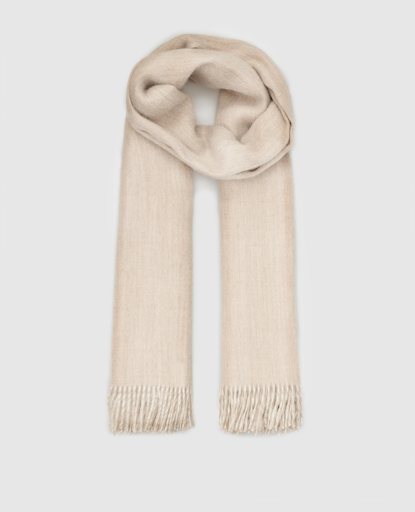 

Шарф из альпаки с бахромой, Бежевый, Шарфы