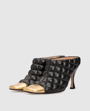 Bottega Veneta Черные кожаные мюли 592041