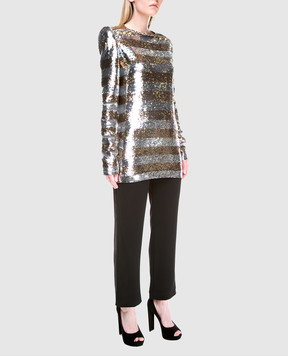 Balmain Срібляста блуза з паєтками 131513