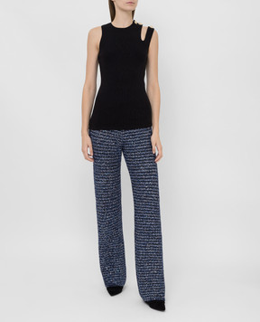 Balmain Сині штани з паєтками SF15226K464