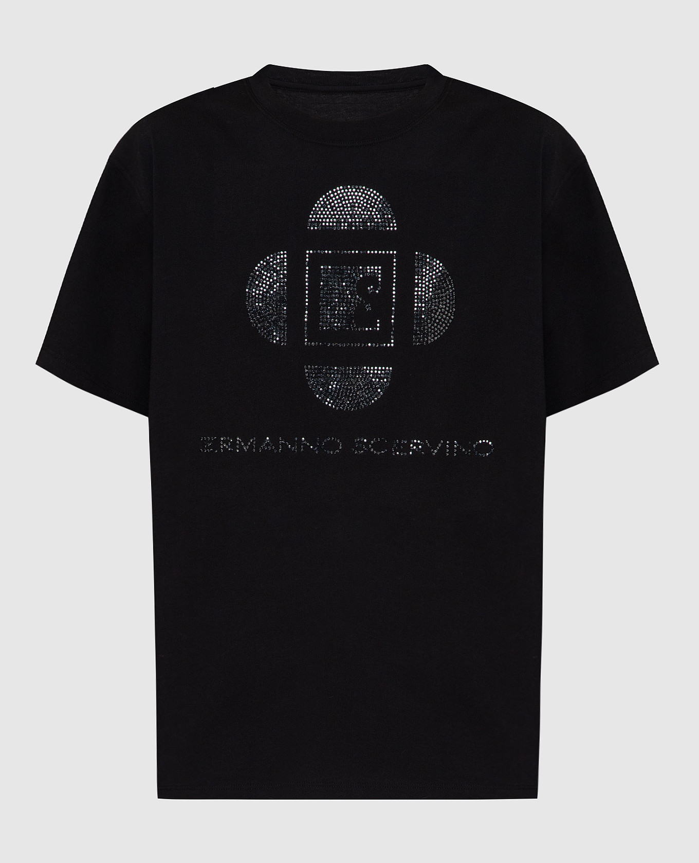 Черная футболка с кристаллами