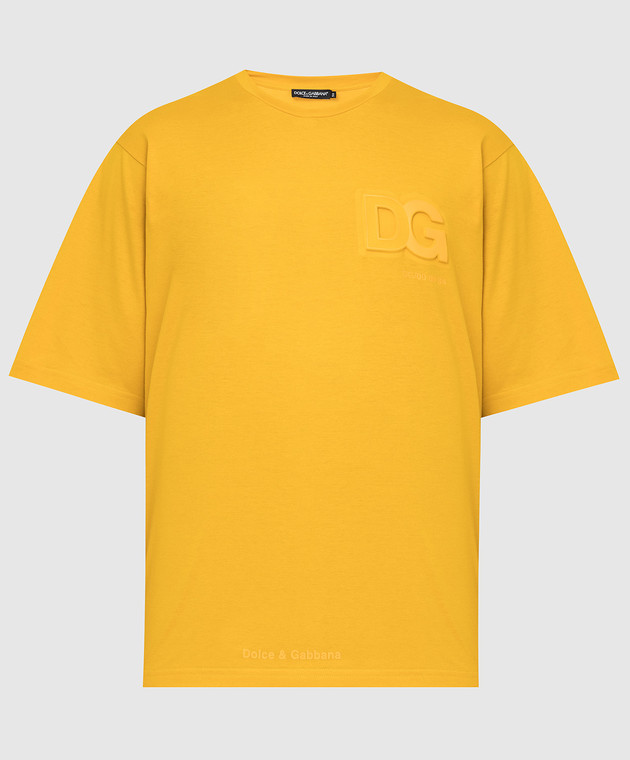 Dolce&Gabbana Желтая футболка с фактурным логотипом G8NB3ZFU7EQ