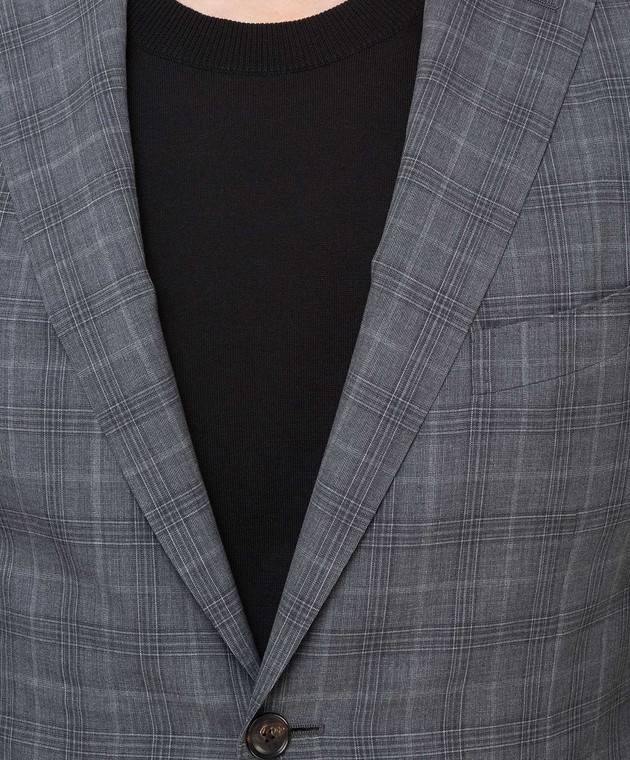 Luciano Barbera Серый пиджак из шерсти 5D201625171giacca изображение 5
