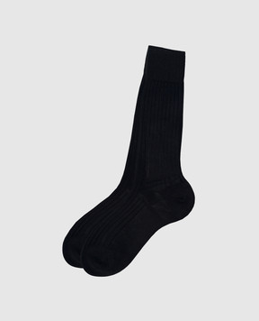 Stefano Ricci Темно-сині шкарпетки в рубчик C009UN0001C009UN