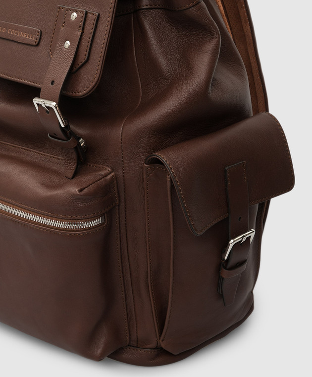 Brunello Cucinelli Шкіряний рюкзак в вінтажному стилі MBIAU356 зображення 5