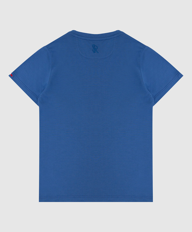 Stefano Ricci Детская синяя футболка с вышивкой YNH7200480803 изображение 2