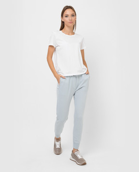 Brunello Cucinelli Голубые джоггеры из кашемира M12169199