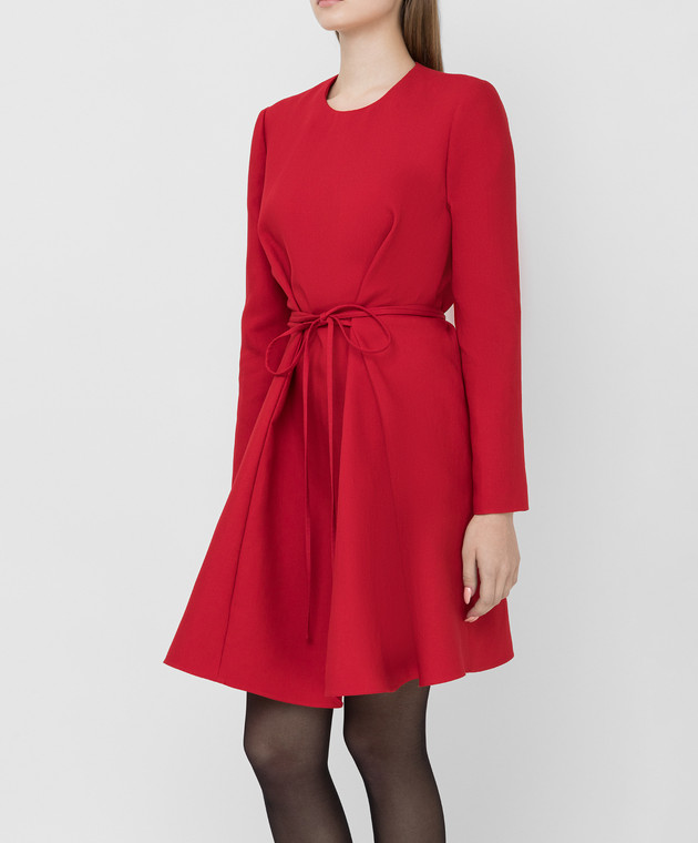 Valentino Красное платье из шерсти и шелка UB0VATL71CF изображение 3
