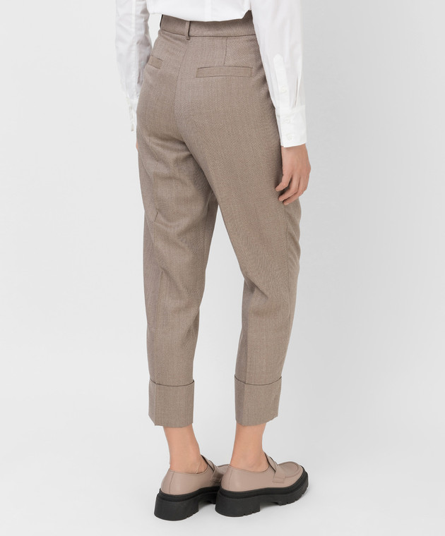 Peserico Beige patterned wool trousers P04729Z05828 image 4