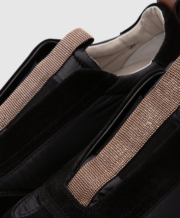 Brunello Cucinelli Кроссовки с замшевыми вставками и цепочками MZSFG2129 изображение 5