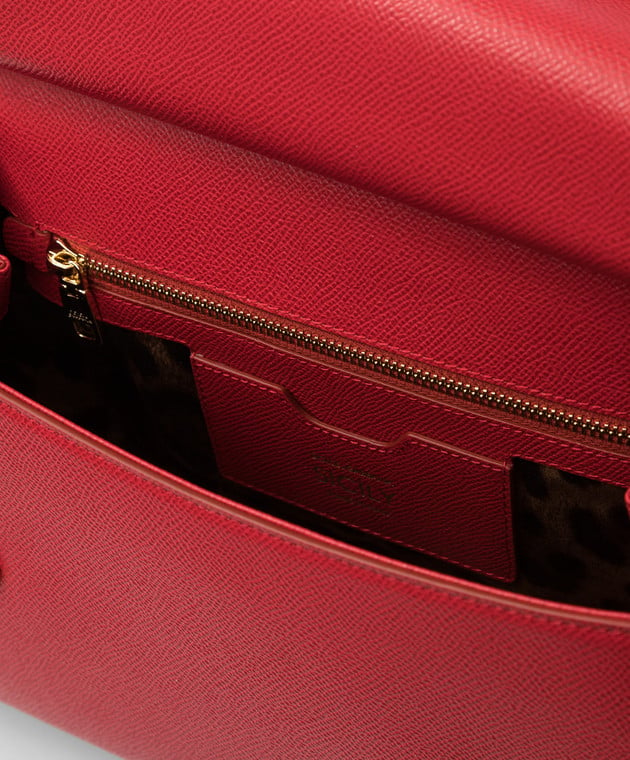 Dolce&Gabbana Красная кожаная сумка-мессенджер Sicily BB6002A1001 изображение 4