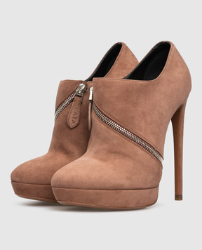 Alaia Бежевые замшевые ботильоны 4W3N047CC05