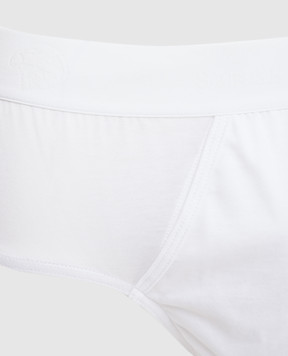 Stefano Ricci Белые трусы-слипы с логотипом SLM2COTTON