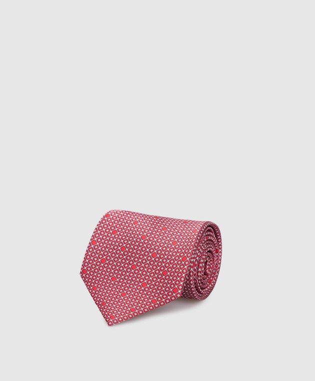 Stefano Ricci Красный галстук ручной работы из шелка CH35028
