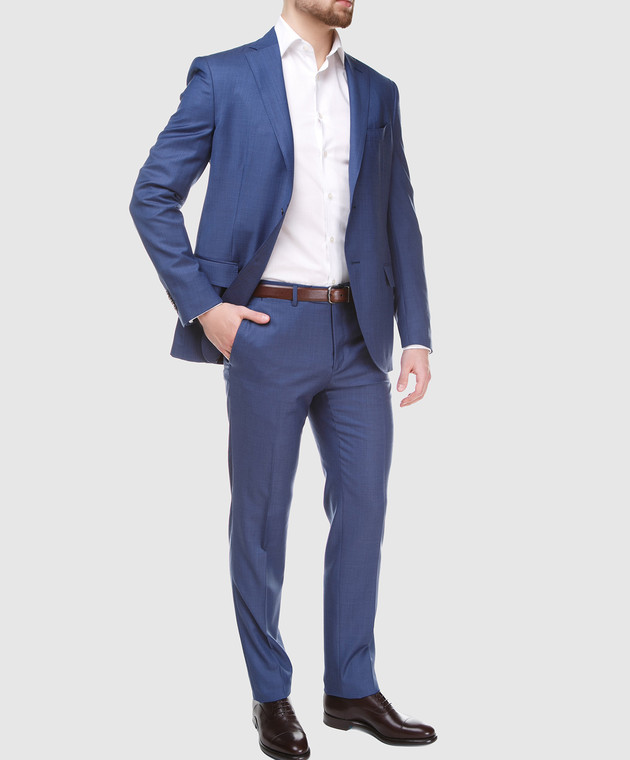 Luciano Barbera Синий костюм из шерсти 5D201625097 изображение 2