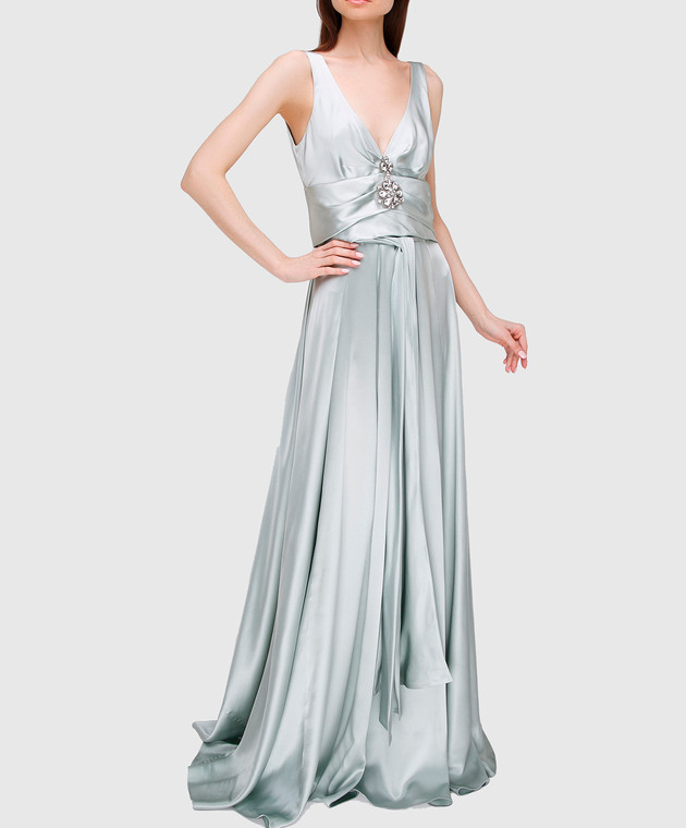 Collette Dinnigan Светло-серое платье из шелка 11115082 изображение 2