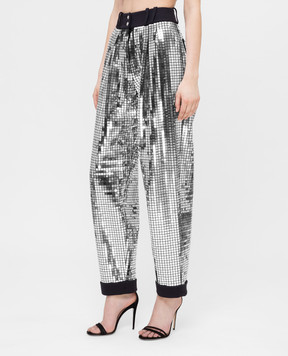 Balmain Сріблясті штани RF25397J078