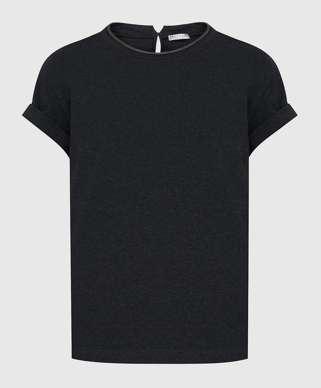 Brunello Cucinelli Темно-серая футболка с круглым вырезом M0T18BD200