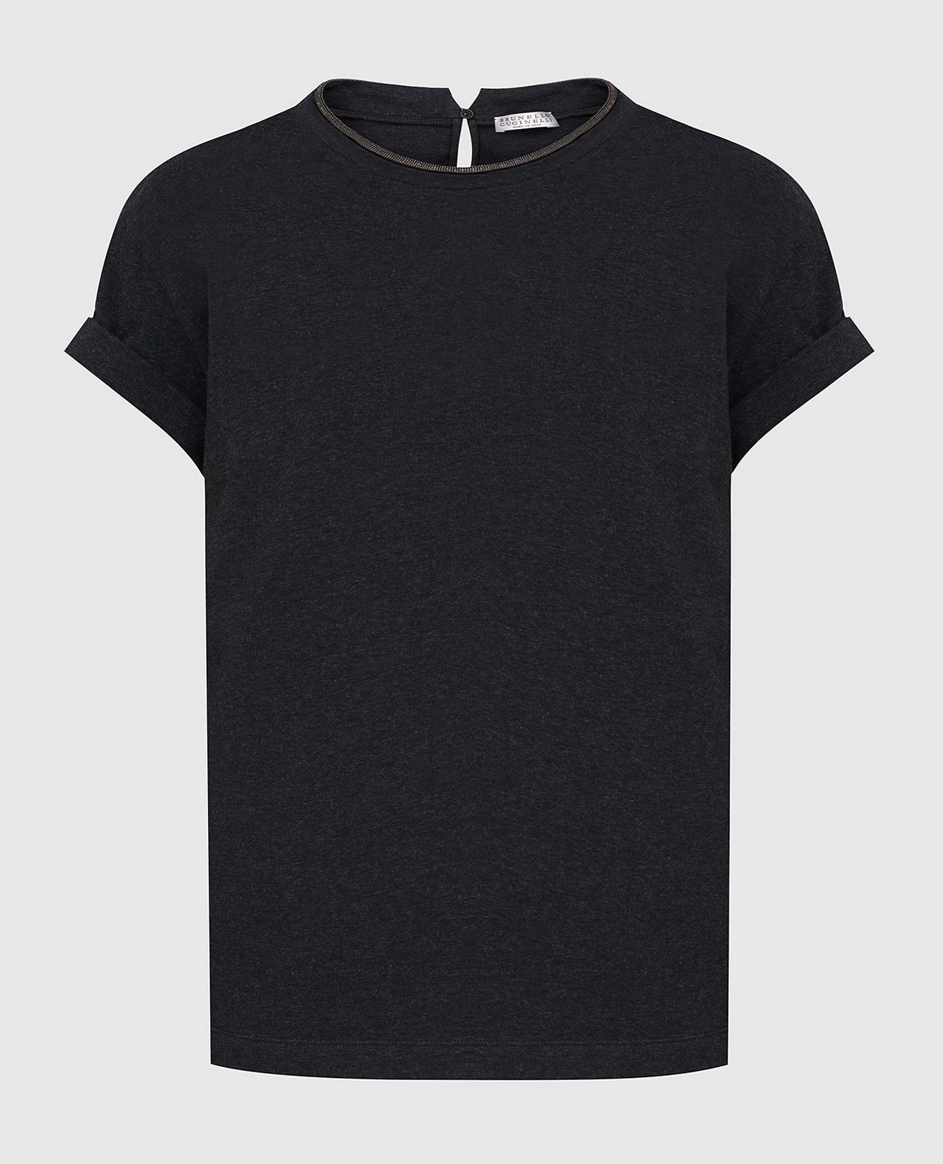 Темно-серая футболка с круглым вырезом