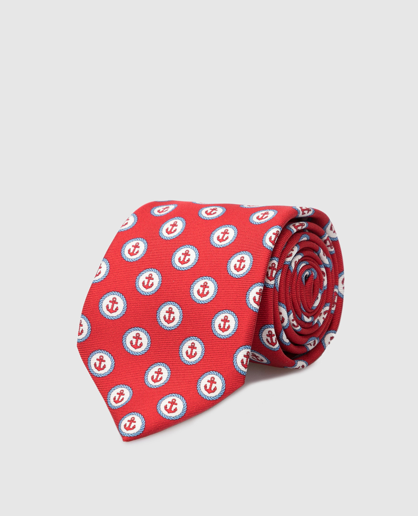 Детский красный шелковый набор из галстука и платка-паше в узор