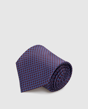Stefano Ricci Сиреневый шелковый галстук в узор CH41027