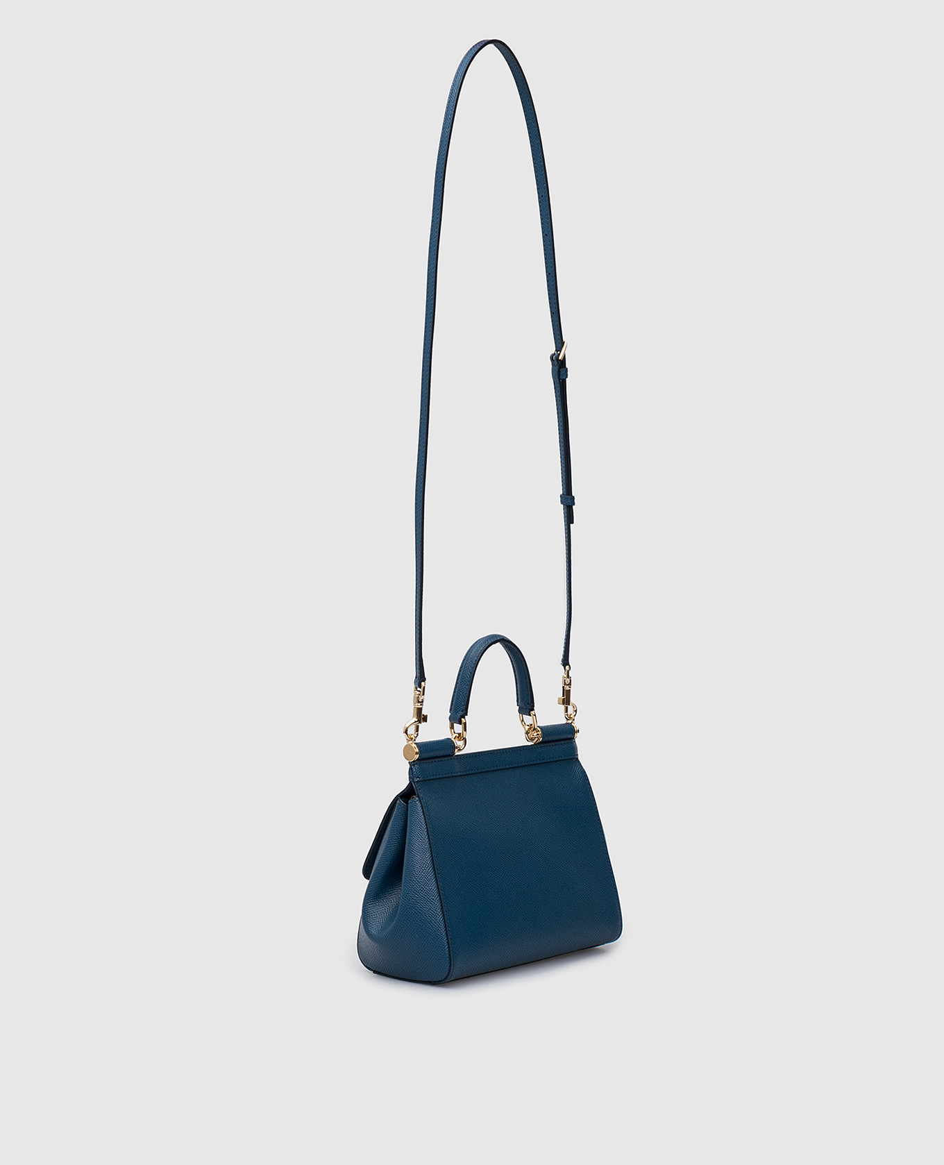 Dolce&Gabbana Синяя кожаная сумка мини Sicily BB6003A1001 изображение 3