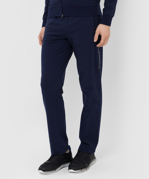 Stefano Ricci Темно-синие спортивные брюки K909020P3DT21402 изображение 3