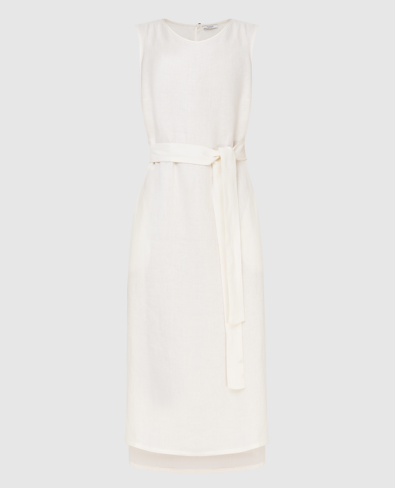 

Светло-бежевое платье из льна, Белый, Платья в пол