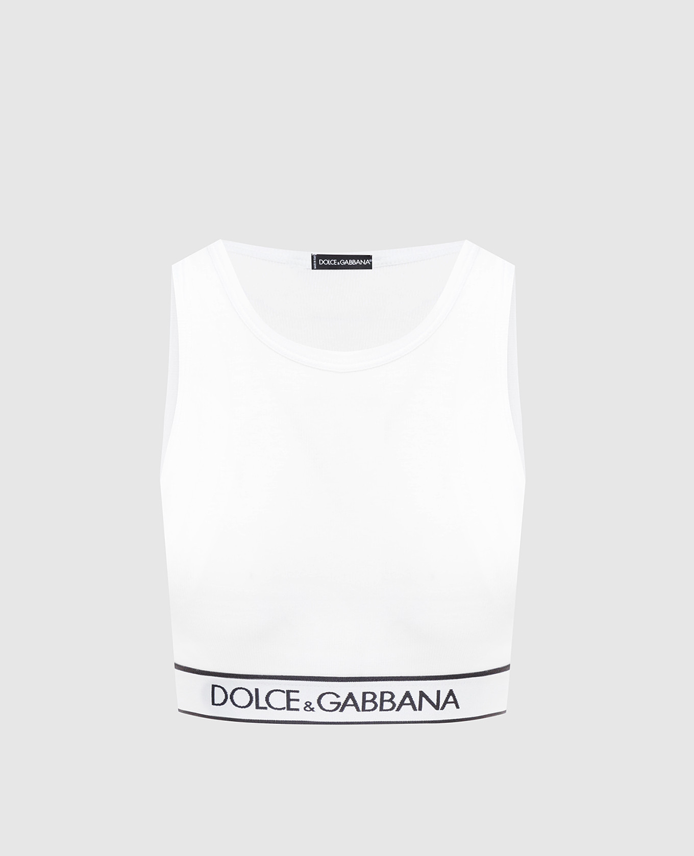 

Белый топ с узором логотипа Dolce&Gabbana, Топы