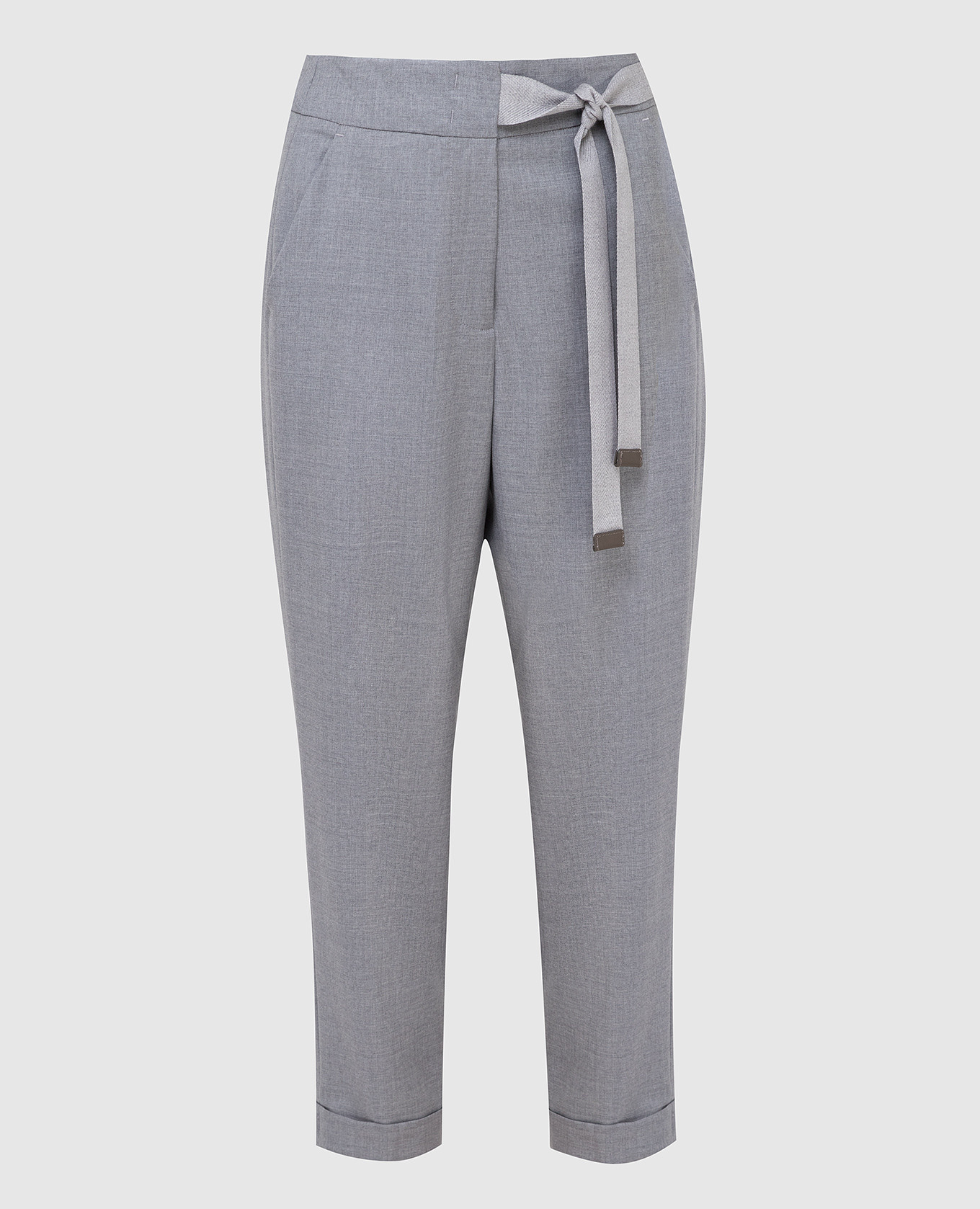 

Серые брюки из шерсти Peserico, Серый, Повседневные брюки casual