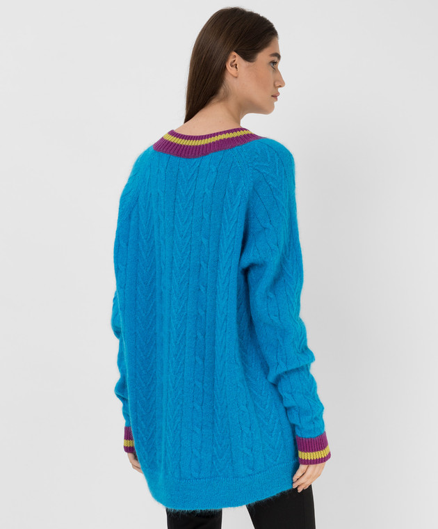 Etro Голубой пуловер с контрастными вставками D187369213 изображение 4