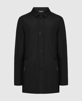 Stefano Ricci Черная куртка из шелка со вставками из кожи крокодила MDJ14003403602