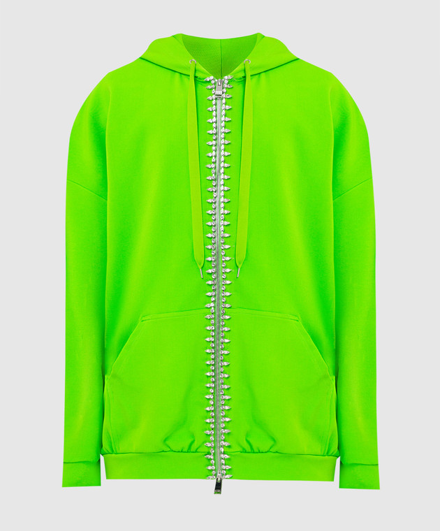 AREA Neon green crystal cutout sweatshirt 2103T20106