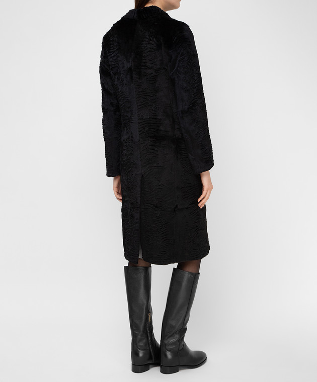 Simonetta Ravizza Черное пальто из кролика GCAPG изображение 4